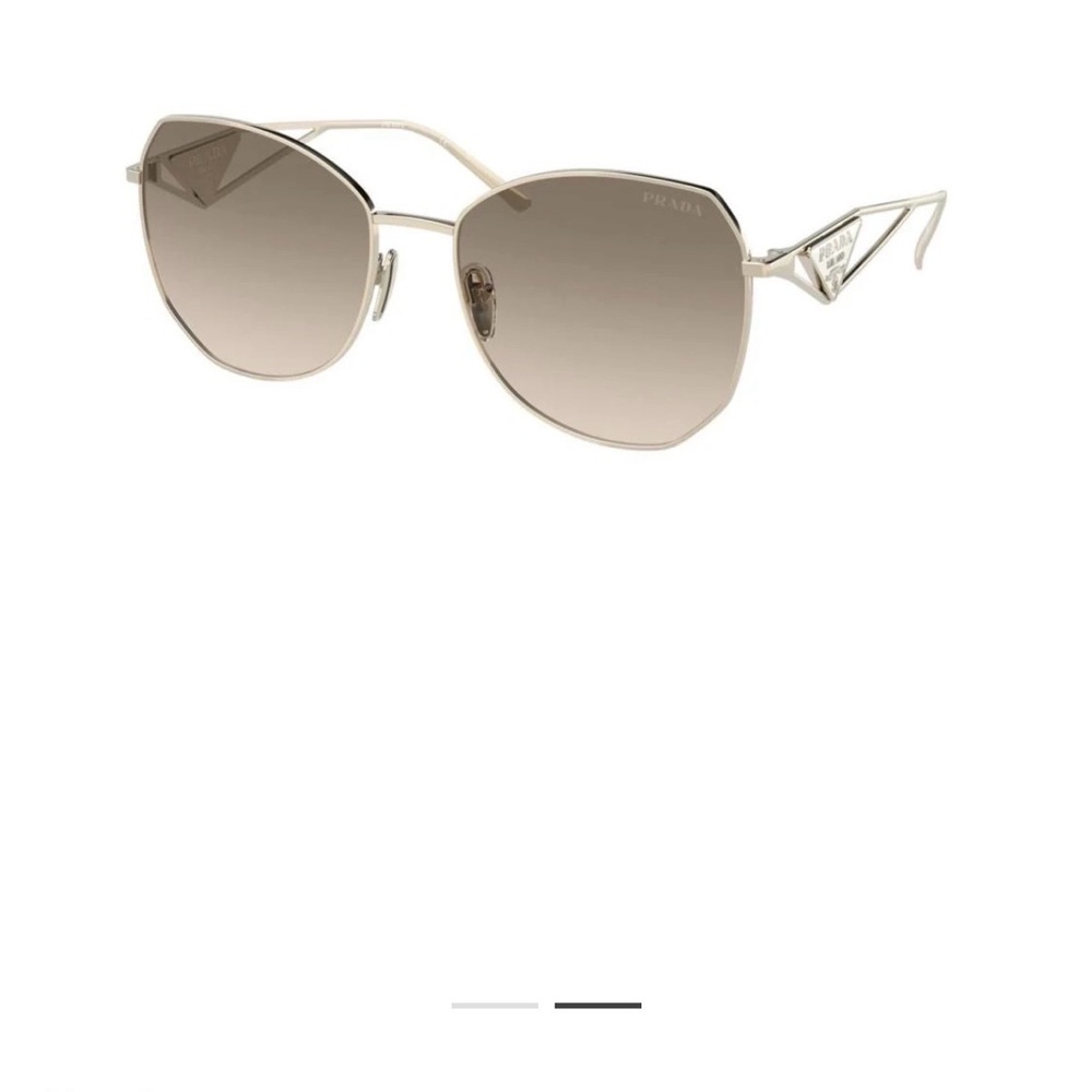 Prada Silver Metal Sunglasses with Brown Gradient Lenses